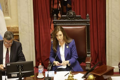 La vicepresidenta y titular del Senado, Victoria Villarruel