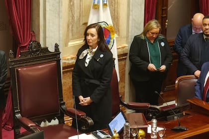 La vicepresidenta y titular del Senado, Victoria Villarruel, durante una sesión en el Congreso