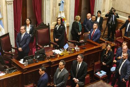 La vicepresidenta y titular del Senado, Victoria Villarruel, durante una sesión en el Congreso