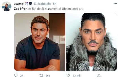 "La vida imita al arte", es lo que sostiene este usuario que compara a Efron con Fort