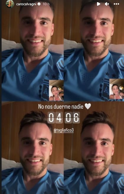 La videollamada de madrugada entre Tagliafico y su novia