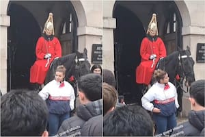 La violenta reacción de un guardia real con un turista que tocó su caballo