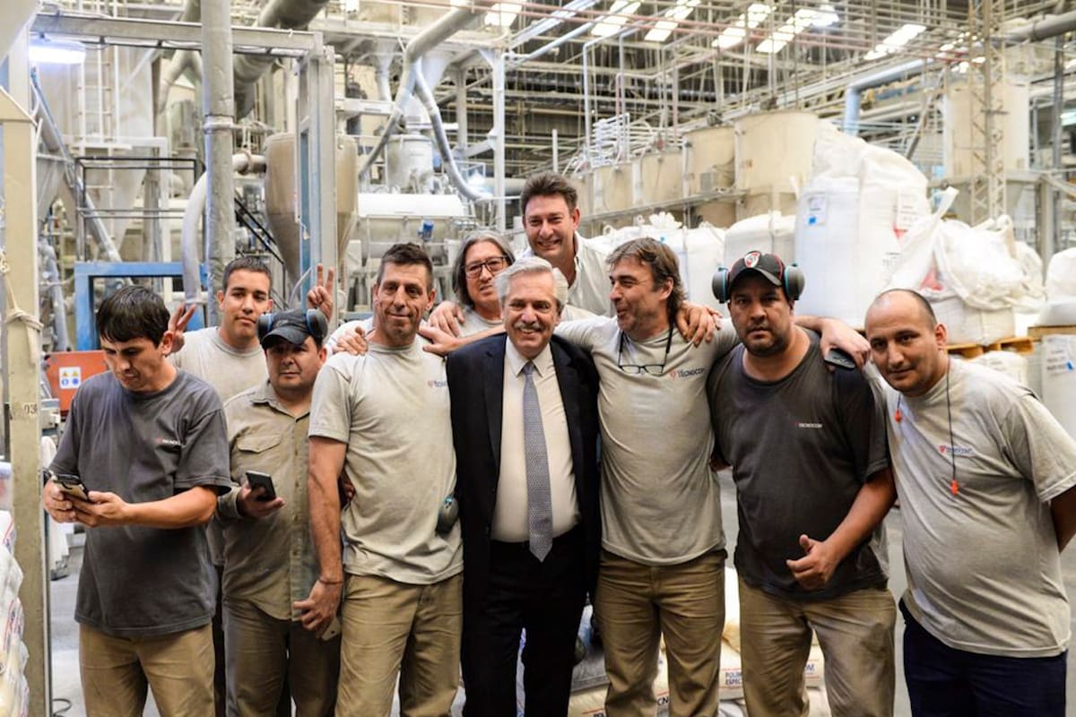 La visita de Alberto Fernández a Tecnocom