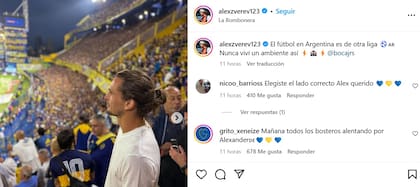 La visita de Alexander Zverev a La Bombonera