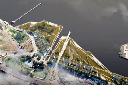 La vista aérea de Costa Salguero, donde se realizará el desarrollo urbanístico