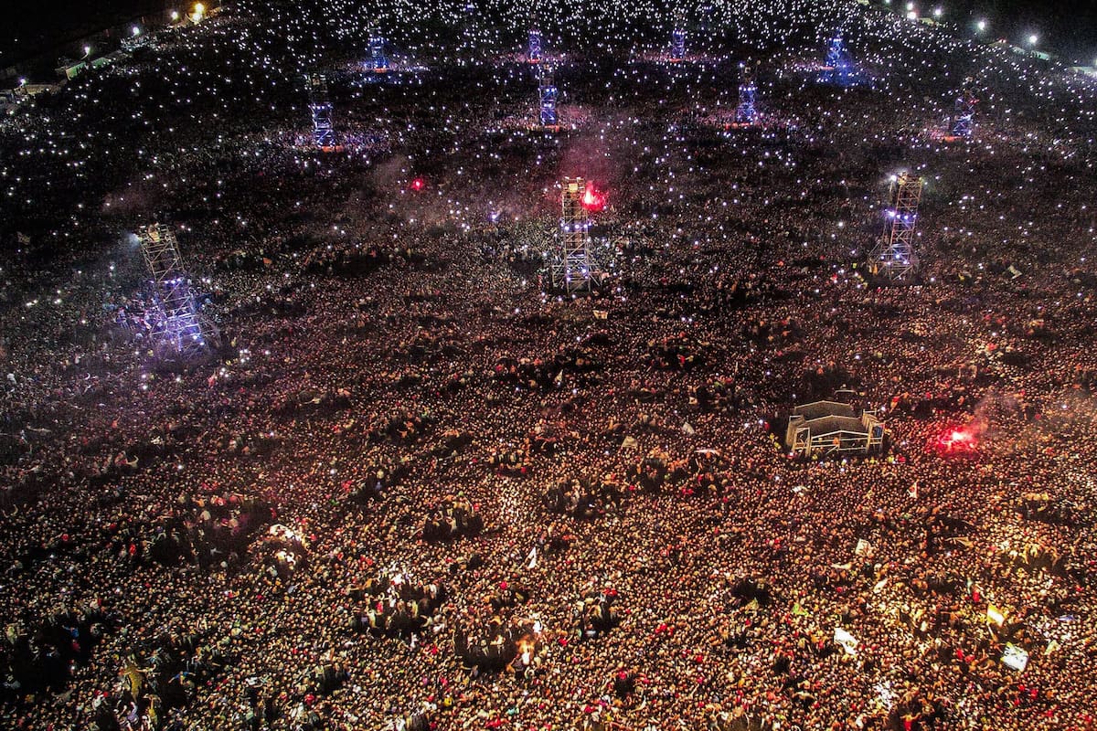 La vista aérea del recital