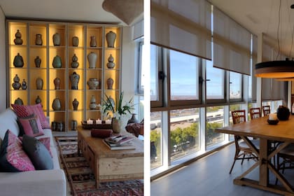 La vista al puerto le va como anillo al dedo a esta decoración que habla de horizontes lejanos. Las cortinas (Hunter Douglas) tamizan la luz sin bloquear el espectáculo.