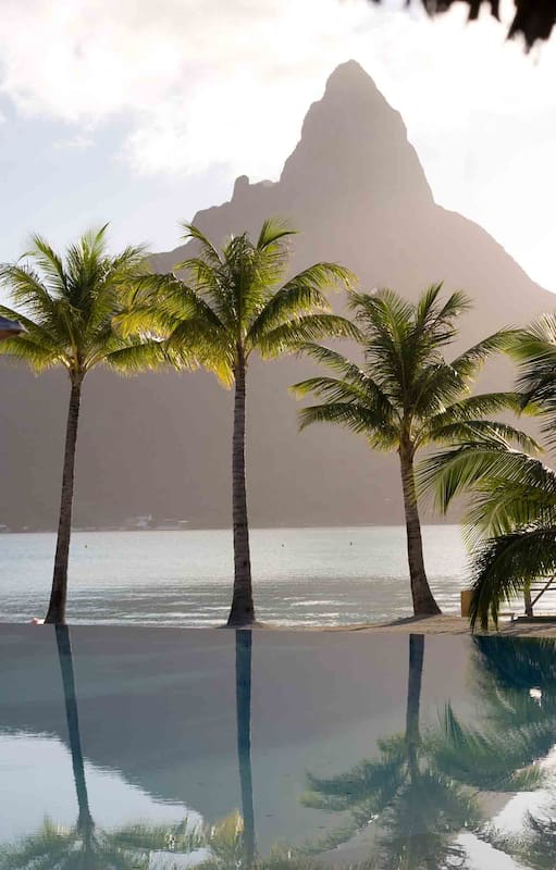 La vista desde el hotel Intercontinental de Bora Bora.
