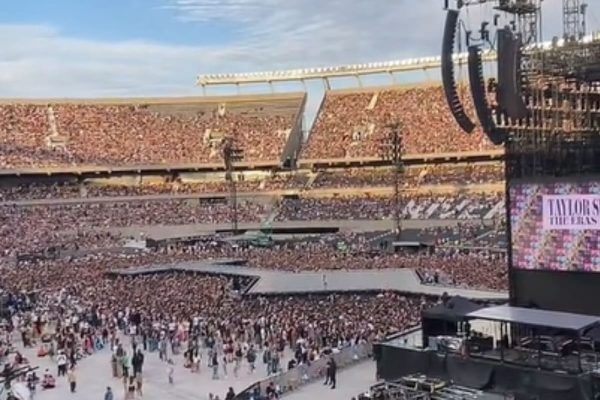 La vista desde el sector de visión restringida en el show de Taylor Swift (Foto: captura TikTok @violesilvera13)