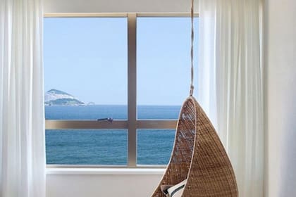 La vista desde la habitación, con su hamaca