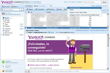 La vista mejorada de Yahoo! Mail ofrece vistas previas y un manejo de pestañas que optimiza el tiempo de navegación, entre otras características