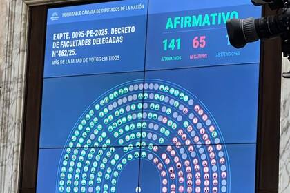La votación en la Cámara de diputados terminó 141 a favor del rechazo al decreto 462/2025