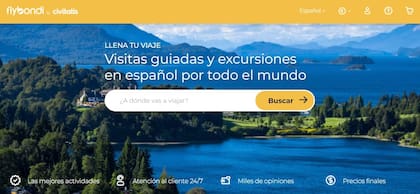La web de la alianza entre Flybondi y Civitatis