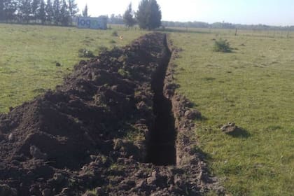 La zanja realizada por los desconocidos