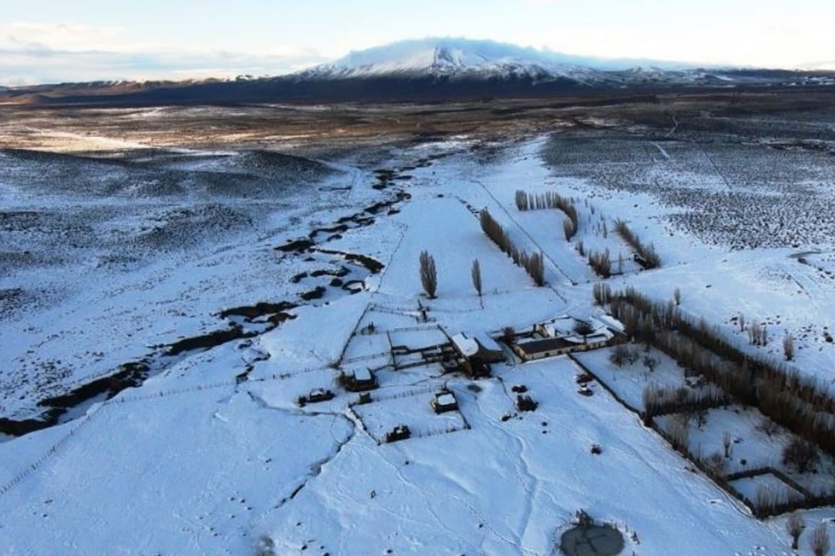La zona de Cushamen, tapada de nieve