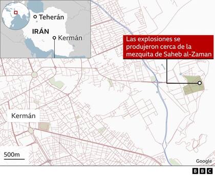 La zona de las explosiones