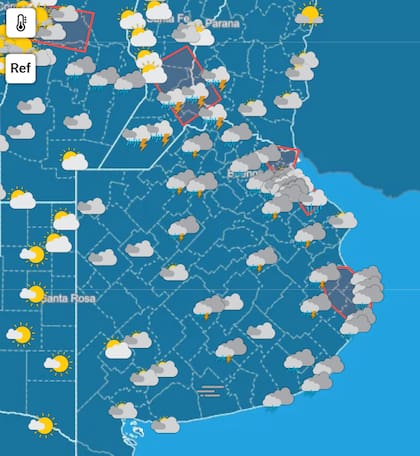 La zona del AMBA afectada por las lluvias (Foto: SMN)