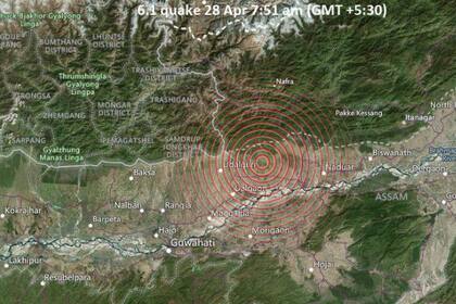La zona donde ocurrió el sismo