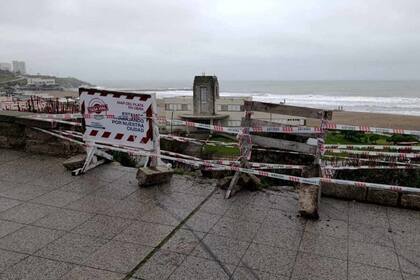 La zona señalizada por Defensa Civil