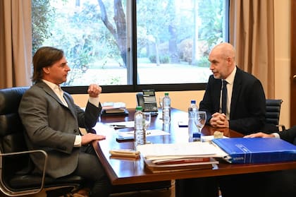 Lacalle Pou y Rodríguez Larreta, durante el encuentro en Montevideo