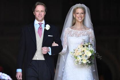 Lady Gabriella Windsor y su esposo Thomas Kingston en su casamiento en 2019