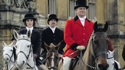Lady Mary y el conde Crawley, de caza