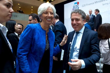 Christine Lagarde junto al ministro de Hacienda, Nicolás Dujovne; la abogada francesa está al frente del FMI desde 2011