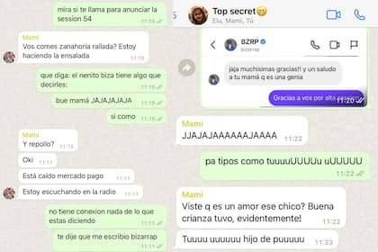 Laila compartió el chat con su mamá