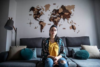 Laila Martínez, de 34 años, en su casa, en Madrid, el 13 de mayo de 2021