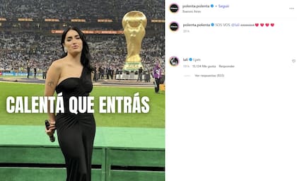 Lali Espósito reaccionó al aluvión de mensajes que recibió por parte de sus fanáticos (Foto: Captura Instagram/@polenta.polenta)