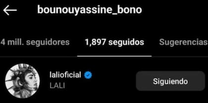 Lali Espósito y 'Bono' se siguen mutuamente