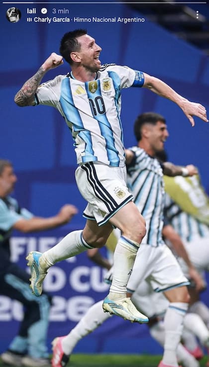 Lali fue de los tantos famosos que eligió destacar la figura de Lionel Messi