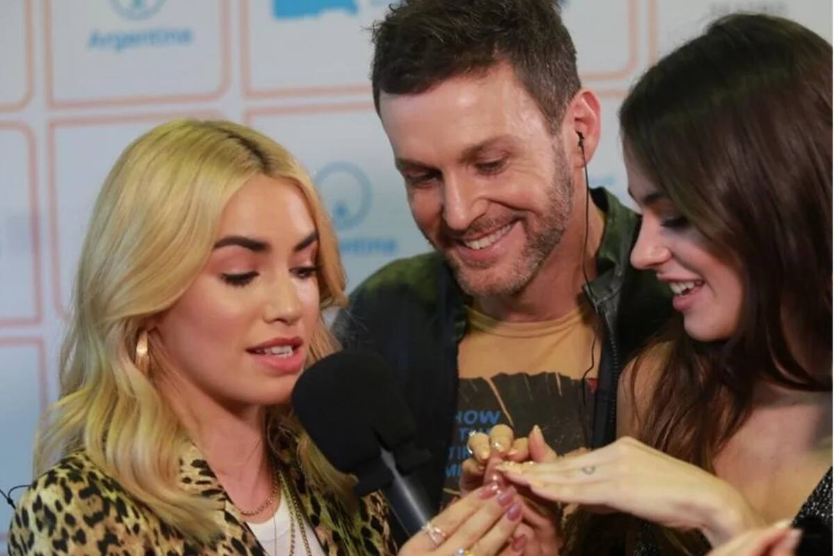 Lali, junto a Axel y Tini Stoessel en la presentación del Festival Únicos en Madrid.