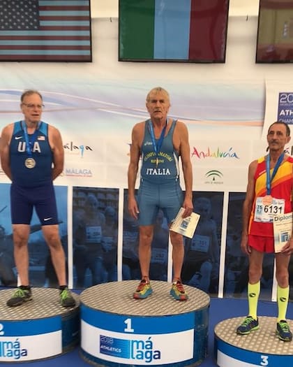Lamberto Boranga, hace unos años, ganó una competencia de atletismo en Málaga