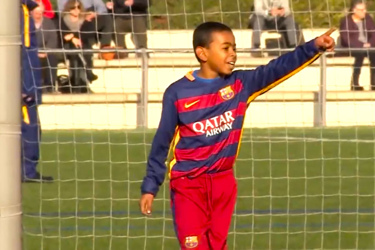 Lamine Yamal de chico, en La Masía: ya mostraba ser un fenómeno