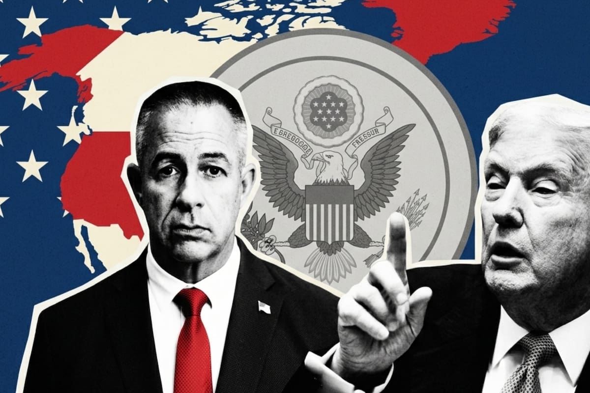 Lance Schroyer (izquierda) y el presidente de EE.UU. Donald Trump (derecha). Trump ha nombrado a Schroyer para liderar el ICE (Servicio de Control de Inmigración y Aduanas), con un enfoque claro en profundizar las deportaciones