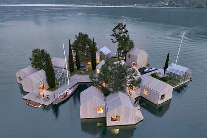 Land on Water busca crear construcciones flotantes hechas con plástico reciclado