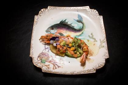 Langostino de San Antonio Oeste con vegetales en Almazen de Sabores