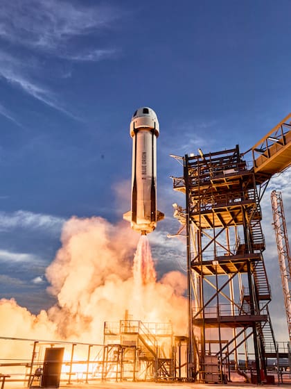 Lanzamiento de la cápsula New Shepard de Blue Origin (Blue Origin)