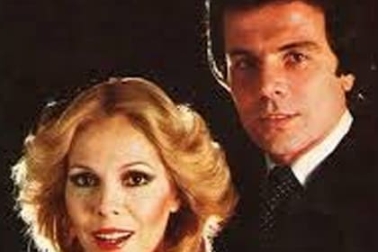 Laplace junto a Nélida Lobato, en una publicidad de whisky de finales de los 70