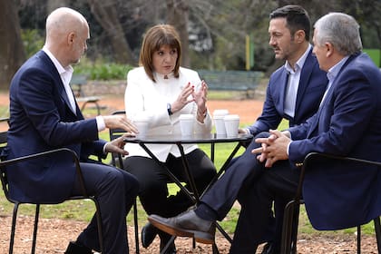 Larreta, Bullrich, Petri y Morales, hoy, en el Jardín Botánico