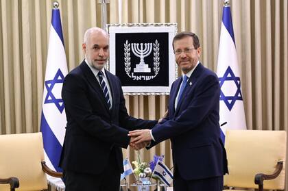 Larreta, junto al presidente de Israel, Isaac Herzog