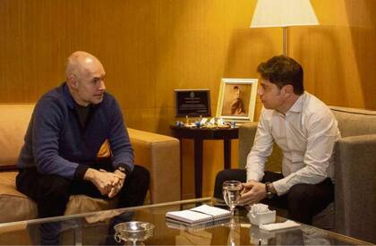 Larreta y Kicillof, ayer, en la sede del gobierno porteño