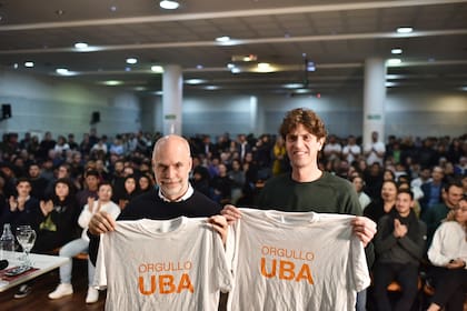 Larreta y Lousteau juntos en la UBA el martes pasado