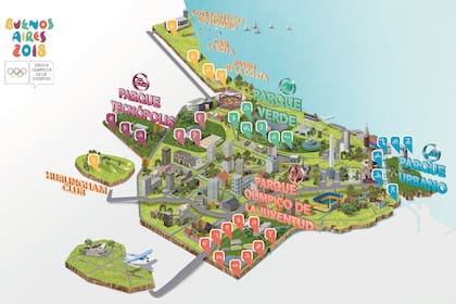Las 29 sedes de Buenos Aires 2018