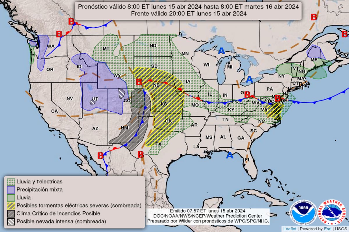Las advertencias climáticas del Servicio Meteorológico de Estados Unidos