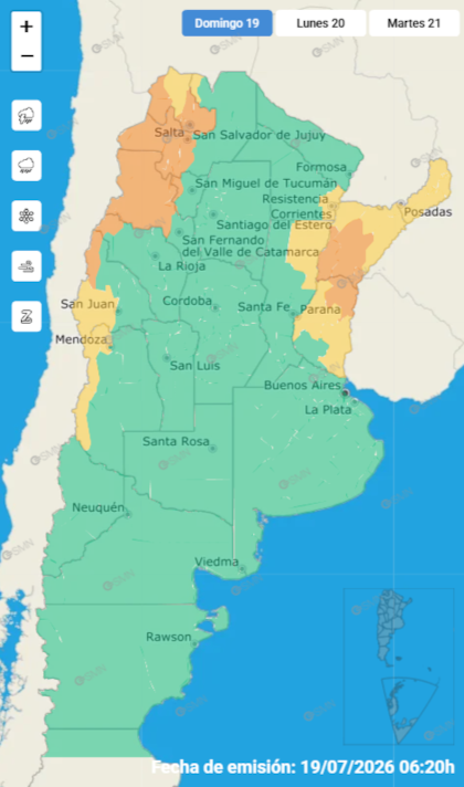 Las advertencias del SMN
