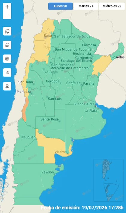 Las advertencias para este lunes