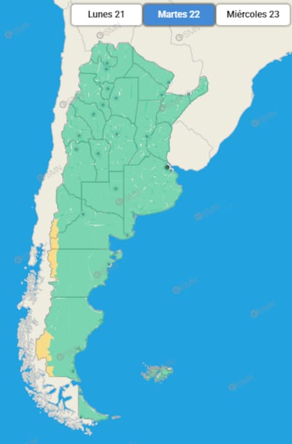 Las alertas para este martes 22