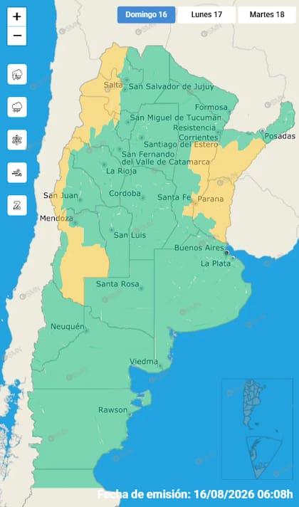 Las alertas por lluvias y tormentas